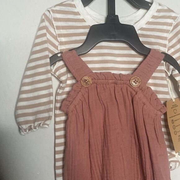 Easy-peasy Baby Girl Rose Jumpsuit Ruffle top Set 2 piece 0-3m boho FALL CASUAL - Picture 5 of 7